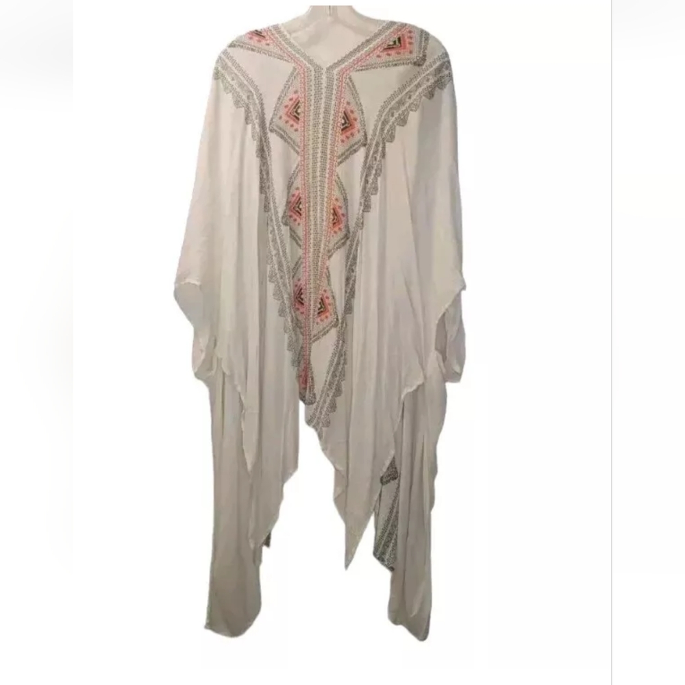 Cejon Beach Swim Cover Up Kimono Gauzy Crinkle Vacation Wrap Casual Woman O/S